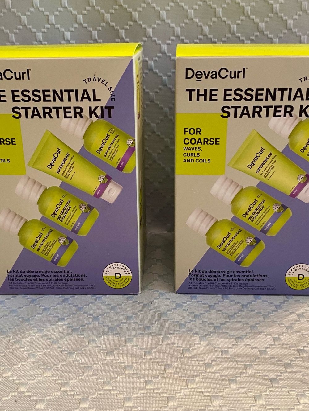 Lot of 2 DevaCurl Hair Starter Kits Travel Size for Coarse Waves and Curls